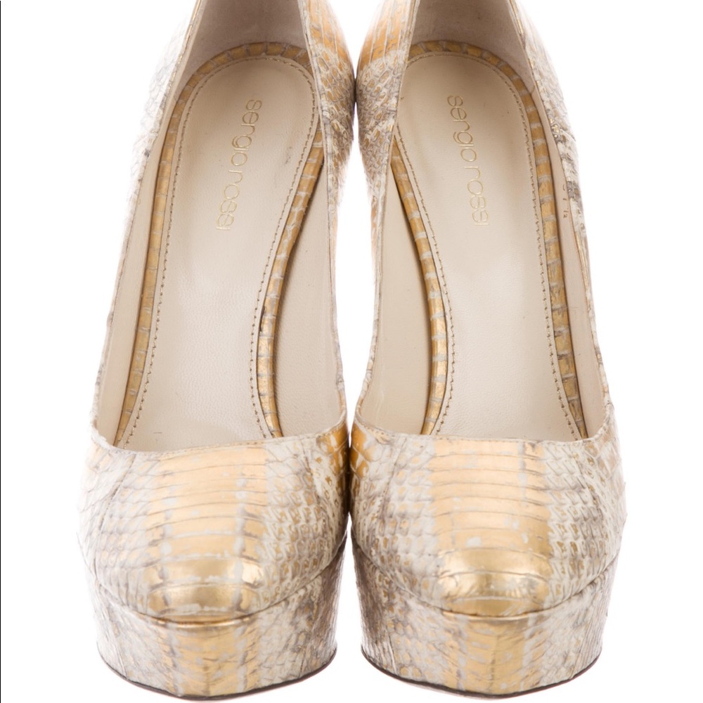 Sergio Rossi Python Platform High Heels Pumps. - image 2